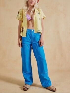 BDG Bright Blue High-Rise Wide-Leg Pants